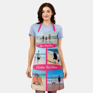 Your Design Photo Collage Apron Custom Text Name