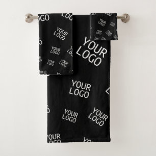 Your Design, Photo or Business Logo Randomly Tiled Bath Towel Set