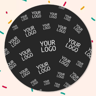 Your Design, Photo or Business Logo Randomly Tiled Classic Round Sticker