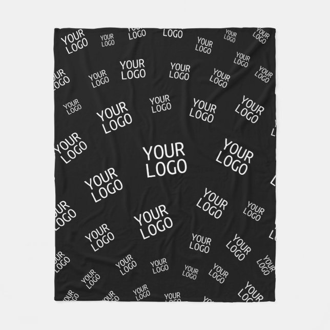 Your Design, Photo or Business Logo Randomly Tiled Fleece Blanket (Front)