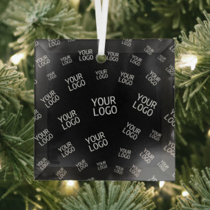 Your Design, Photo or Business Logo Randomly Tiled Glass Tree Decoration