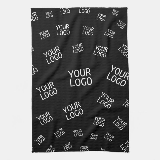 Your Design, Photo or Business Logo Randomly Tiled Tea Towel (Vertical)