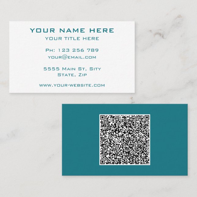 Your Design QR Code Business Card Custom Colour (Front/Back)