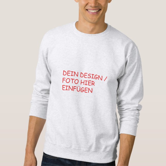 YOUR DESIGN/TEXT/PHOTO Gentlemen light gray Sweatshirt (Front)
