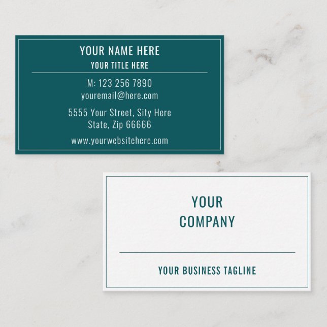 Your Design Two Colours Business Card Template (Front/Back)