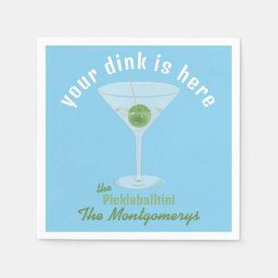 Your Dink is Here Custom Pickle Martini - Blue Napkin