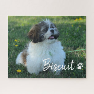 Your dog Name Script Custom Photo Jigsaw Puzzle