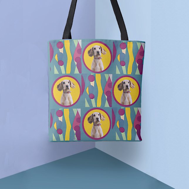 Your Dog on Modern Abstract Pattern Tote Bag (Creator Uploaded)