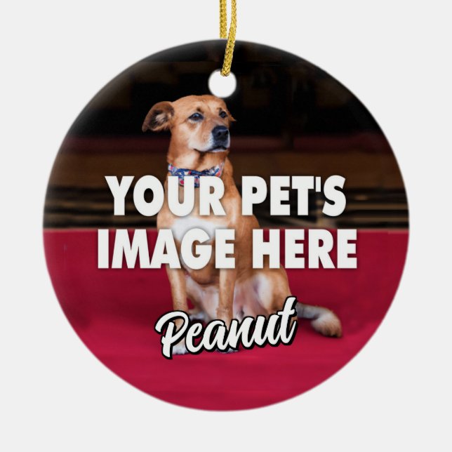 Your Dog Photo Ceramic Tree Decoration (Front)
