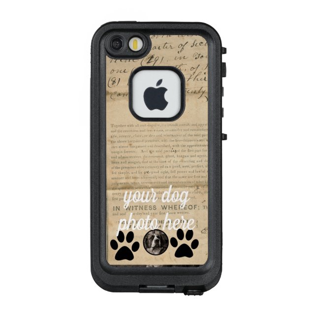 Your Dog Photo n Paws 1860 Legal Document Funny LifeProof iPhone Case (Back)