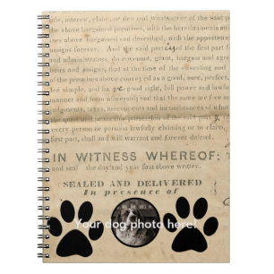 Your Dog Photo n Paws 1860 Legal Document Funny Spiral Notebook
