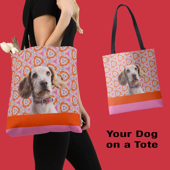 Your Dog Photo Name Font Colour Options  Tote Bag (Creator Uploaded)