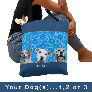 Your Dog Photo(s) converts to B&W Dog Lovers Tote Bag