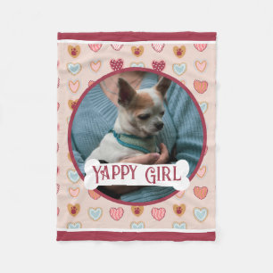 Your Dog Photo Valentine Heart Fleece Blanket