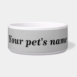 Your Dog’s Name With Gray Background on Pet Bowl