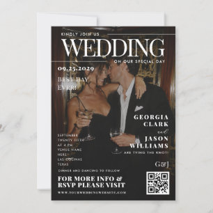 Your Editorial Photo Magazine Cover Unique Wedding Invitation