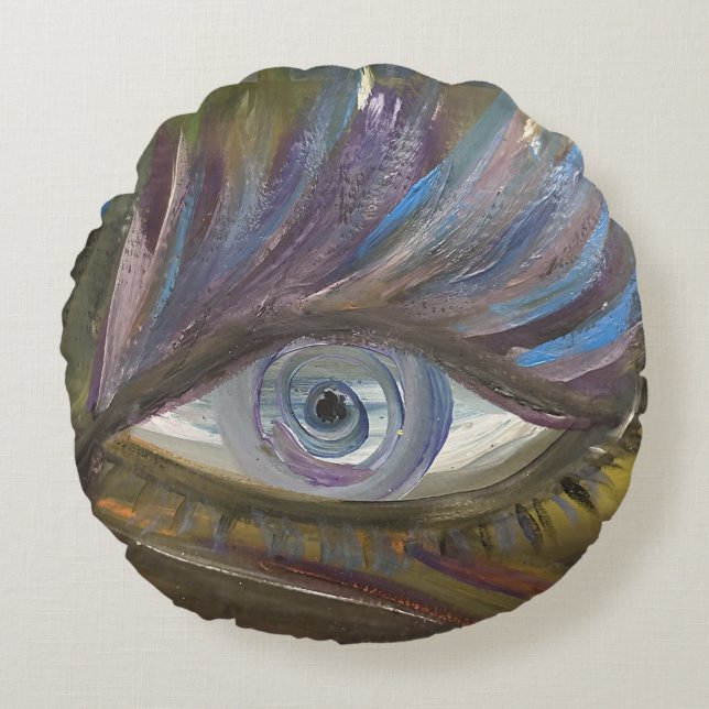 Your Eye Is The Mirror Of Your Soul Round Cushion (Front)
