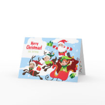 Your Face Here! Family of 4 Funny Christmas Card