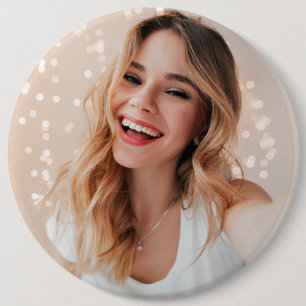 Your face on a birthday 6 cm round badge