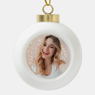 Your face on a birthday ceramic ball christmas ornament