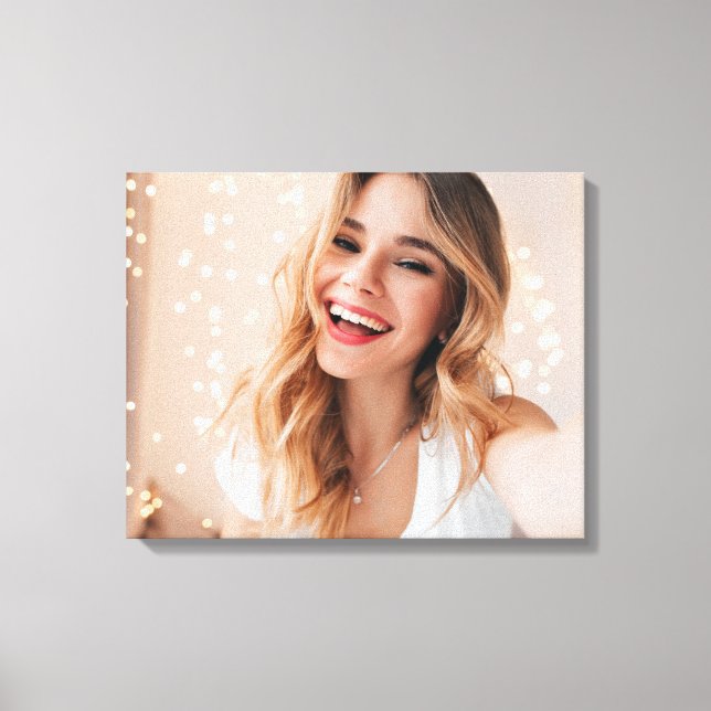 Your face on a birthday personalized canvas print (Front)