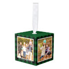 Your Family 4 Photo Collage Green Plaid