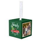 Your Family 4 Photo Vintage Red Truck Green