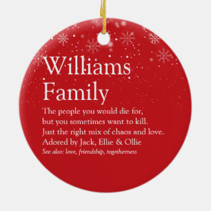 Your Family Definition Photo Christmas Ceramic Tree Decoration