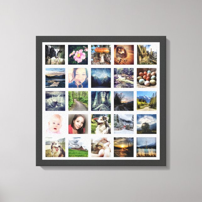 Your Family Memories Custom 25 Photo Collage Canvas Print (Front)