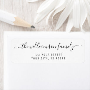 Your Family Name Elegant Script Lettering Address