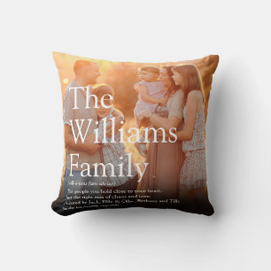Your Family Photo and Definition Modern Fun Cushion