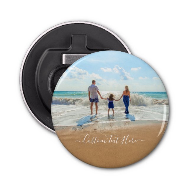 Your Family Photo and Text Bottle Openers Gift (Front)