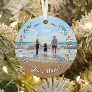 Your Family Photo Christmas Ornament Custom Text