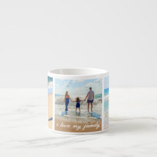 Your Family Photo Collage Espresso Cup with Text