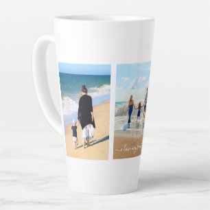 Your Family Photo Collage Latte Mug Gift with Text