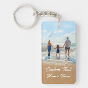 Your Family Photo Keychain Gift with Custom Text