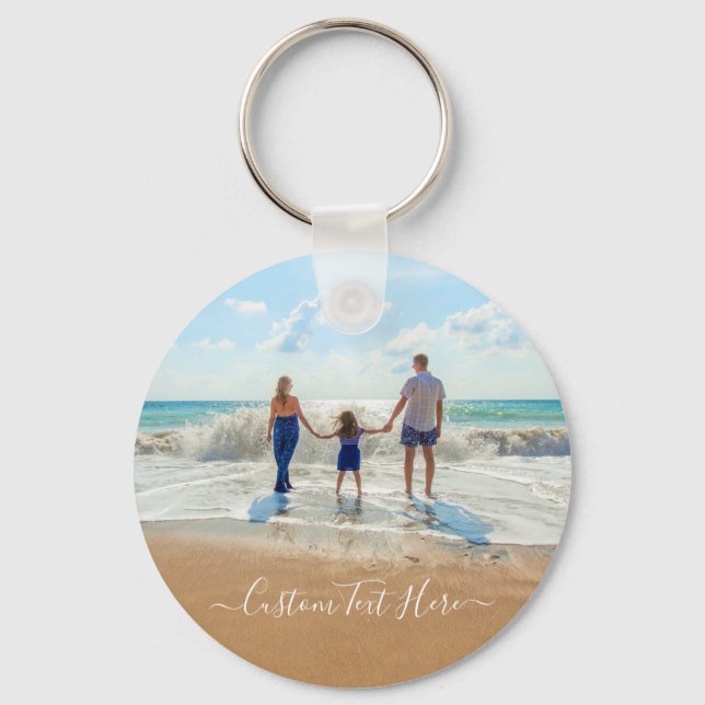 Your Family Photo Keychain with Custom Text (Front)