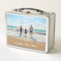 Your Family Photo Metal Lunch Box Gift Custom Text