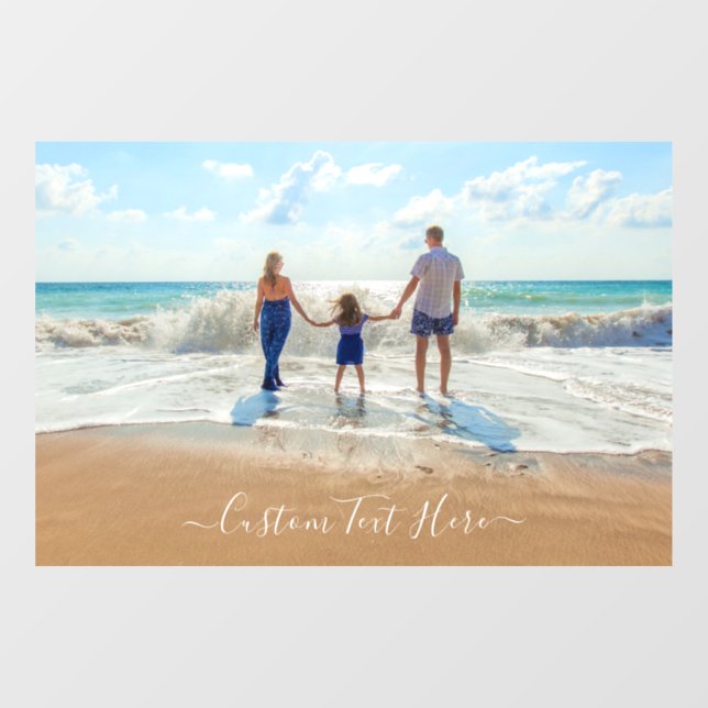 Your Family Photo Window Cling Gift Custom Text (Sheet)