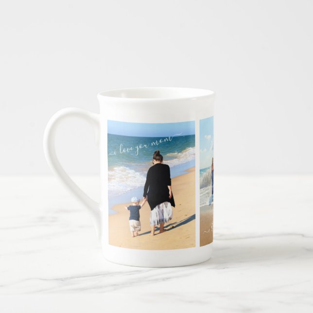 Your Family Photos Mug and Text - I Love My Family (Left)
