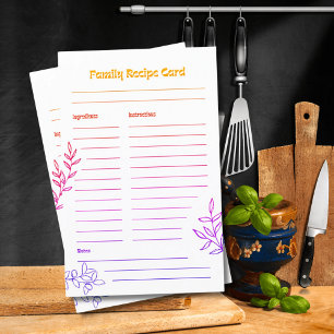 Your Family Recipe Paper Sheets