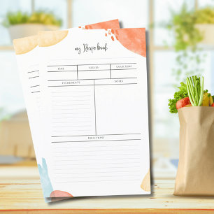 Your Family Recipe Paper Sheets