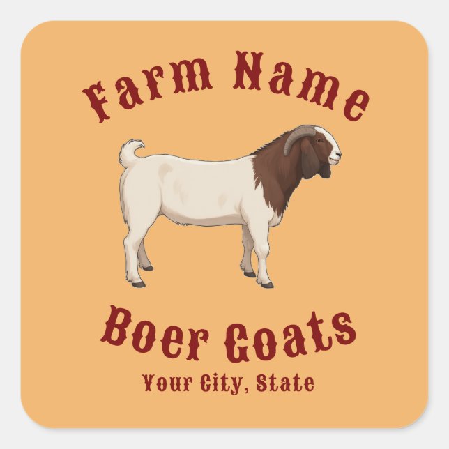 Your Farm Boer Goats Square Sticker (Front)