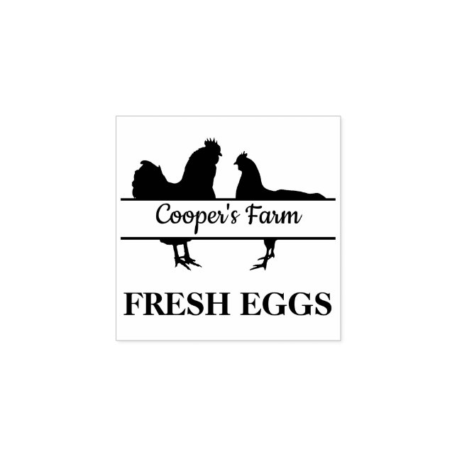 Your Farm Name Fresh Eggs Rubber Stamp (Imprint)