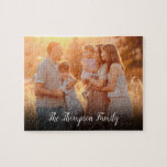 Your Favourite Family Photo Jigsaw Puzzle<br><div class="desc">Personalise with your favourite family photo featuring your family name,  creating a unique memory and gift to treasure!</div>