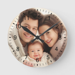 Your Favourite Family Photo wall Round Clock