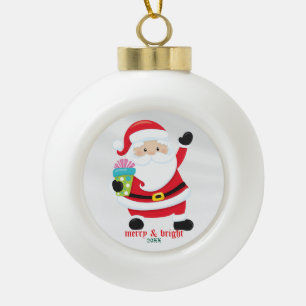  Your favourite Personalised Christmas Icon Santa Ceramic Ball Christmas Ornament