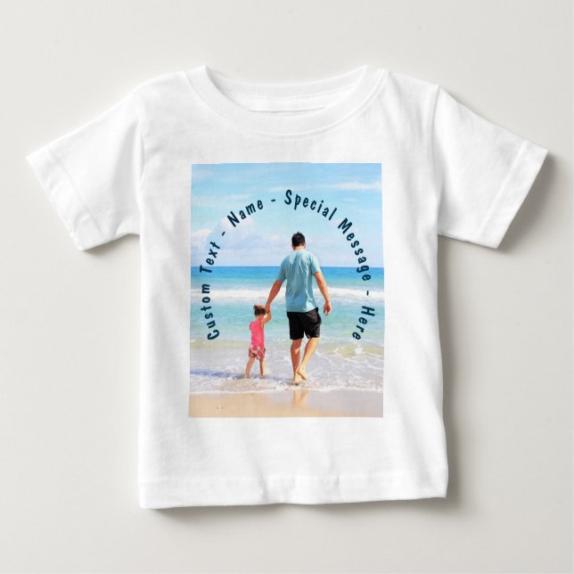 Your Favourite Photo Baby T-Shirt with Custom Text (Front)