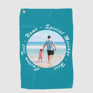 Your Favourite Photo Golf Towel with Custom Text