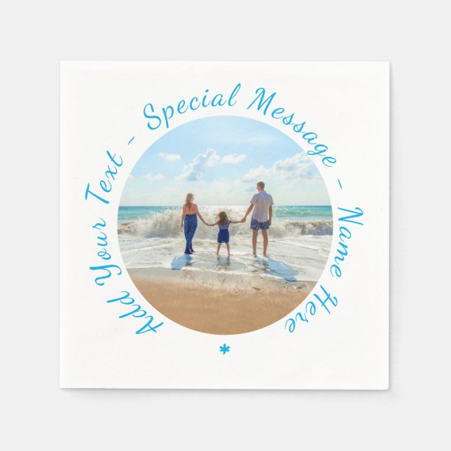 Your favourite Photo Napkins with Custom Text Name (Front)